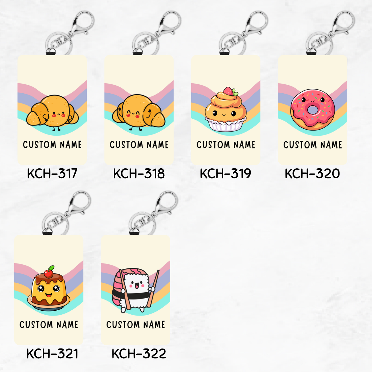 Cute Foodie Keychain Card Holders
