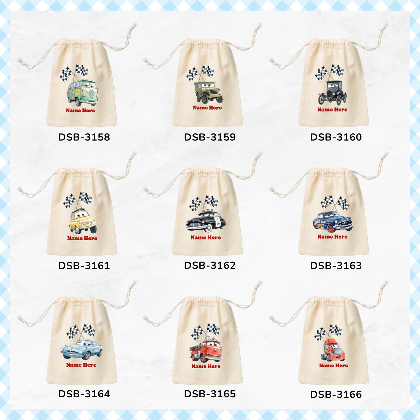 Cars Custom Favor Bags