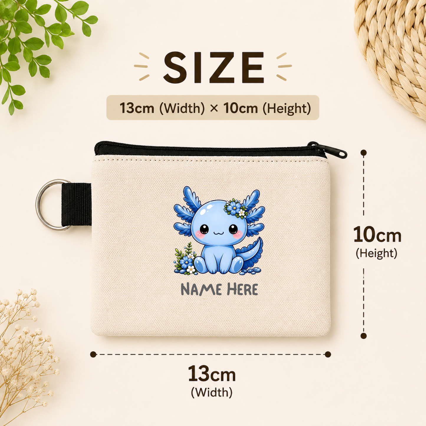 Pastel Axolotl - Keyring Coin Purse