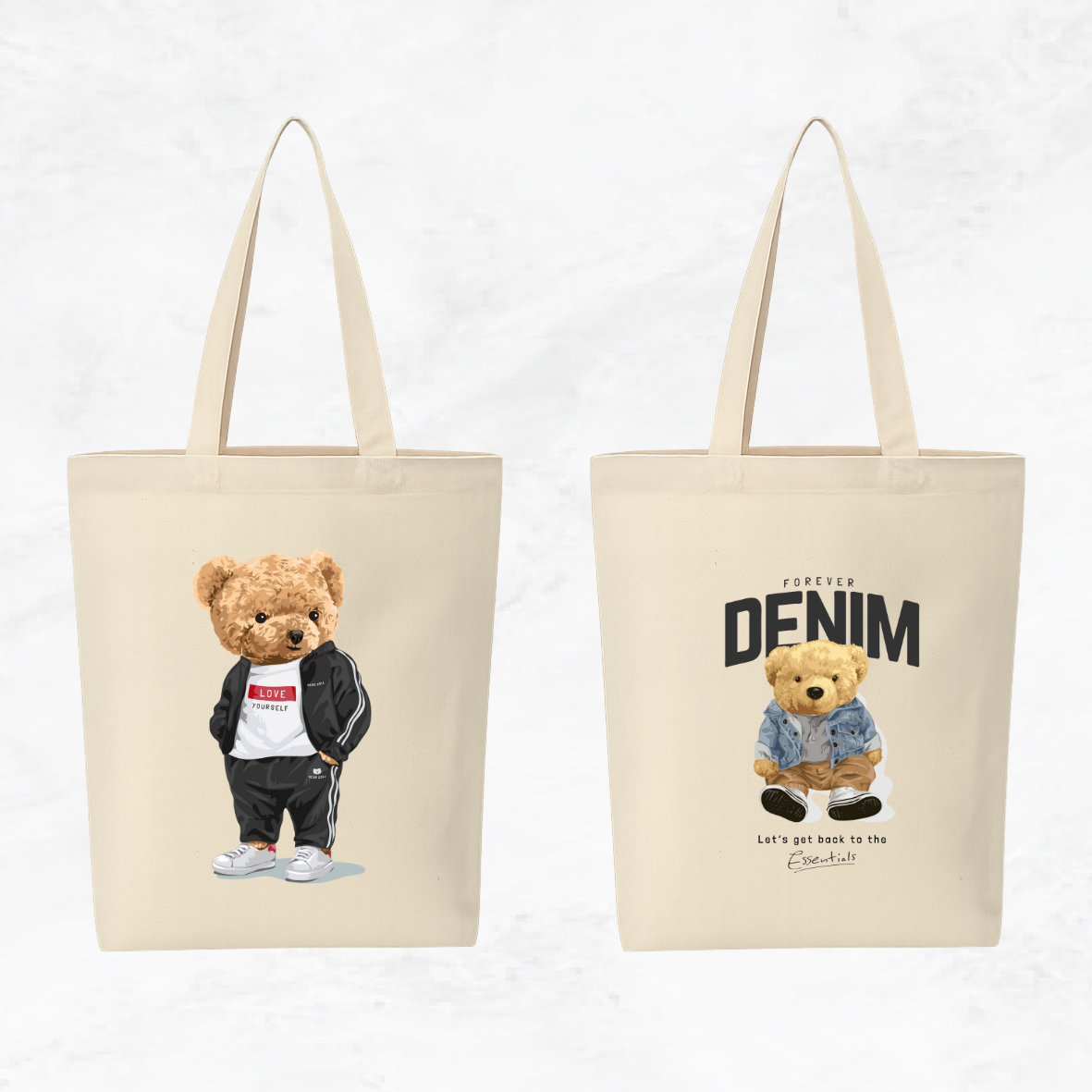 Canvas A4 Tote Bag - Bear Club