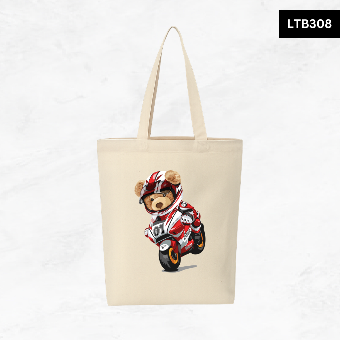 Canvas A4 Tote Bag - Bear Club