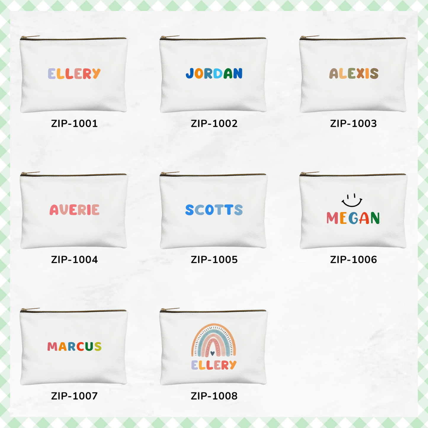 Signature Classic Name Zipper Pouch