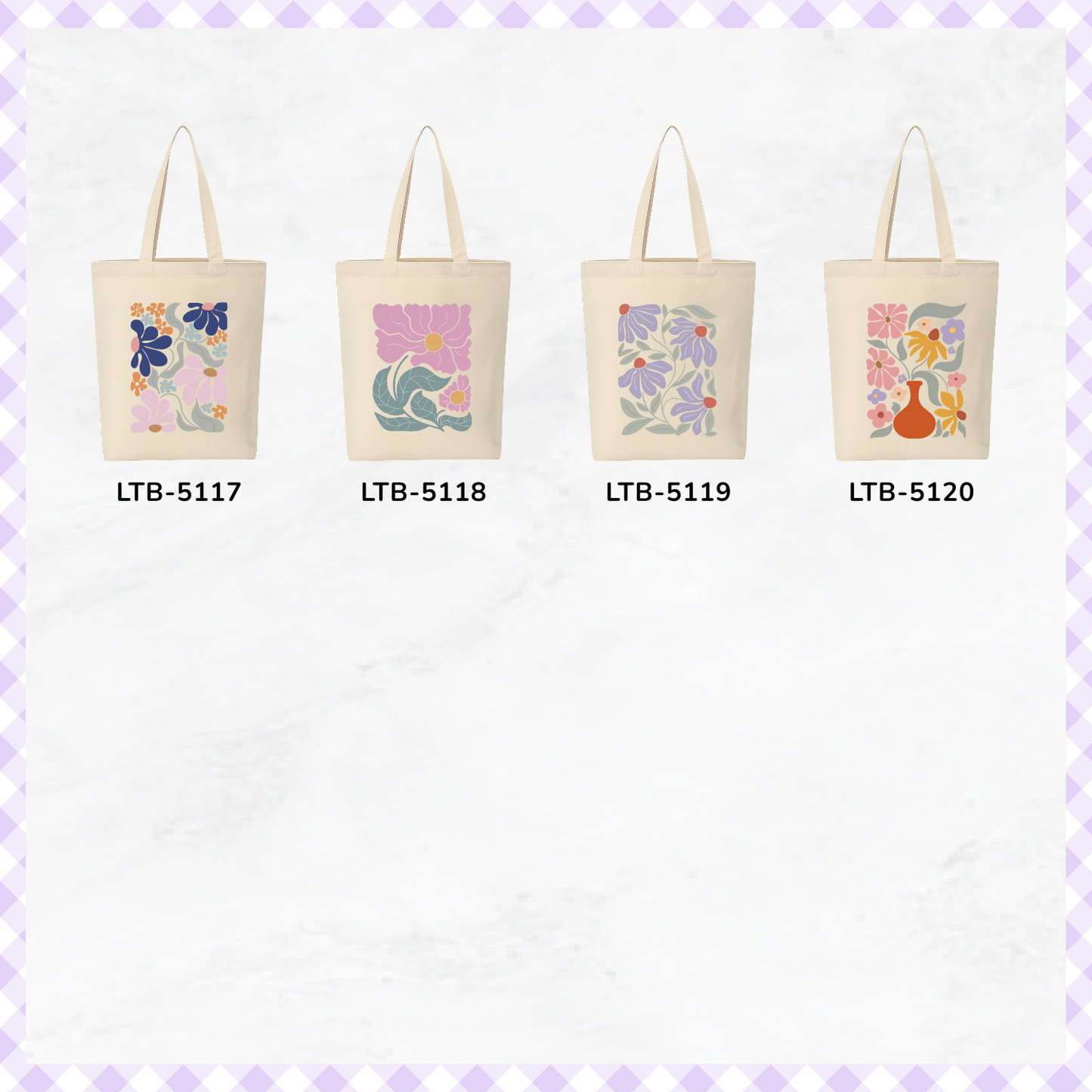 Canvas A4 Tote Bag - Floral Motif Designs