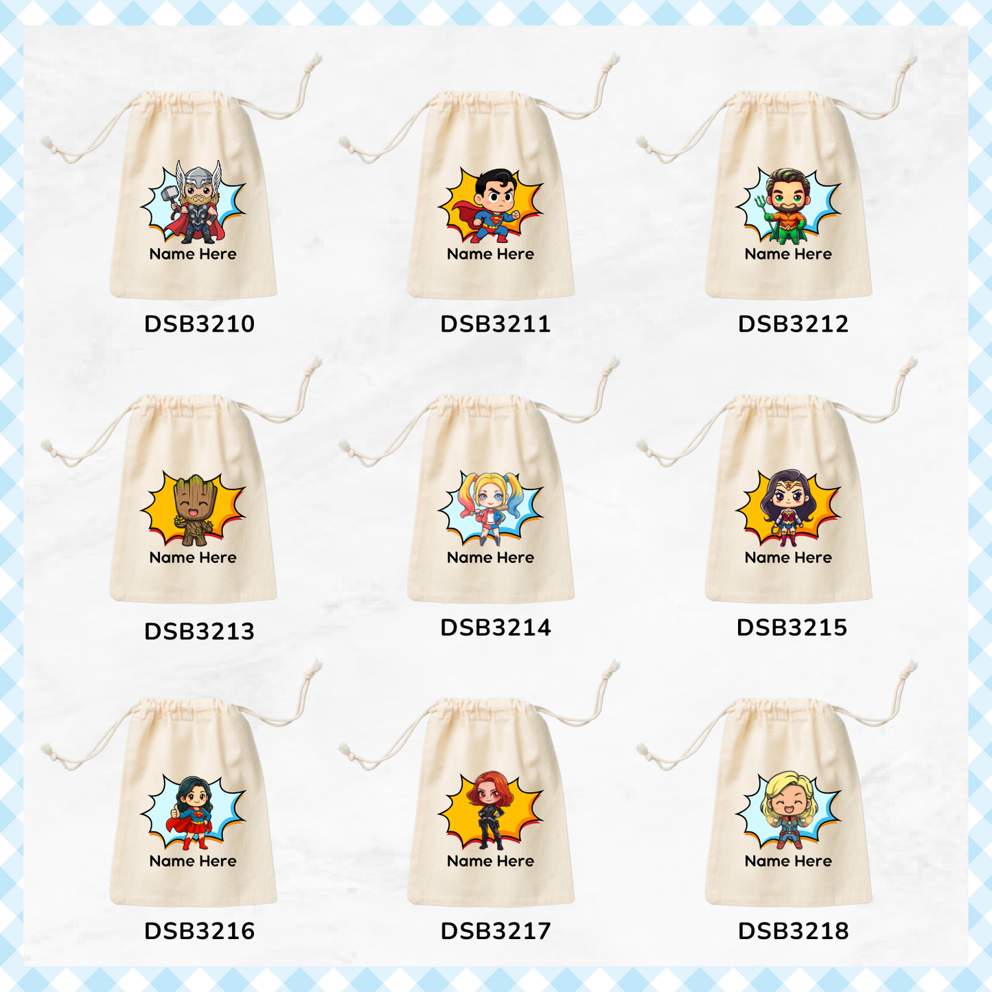 Superheroes Favor Bags