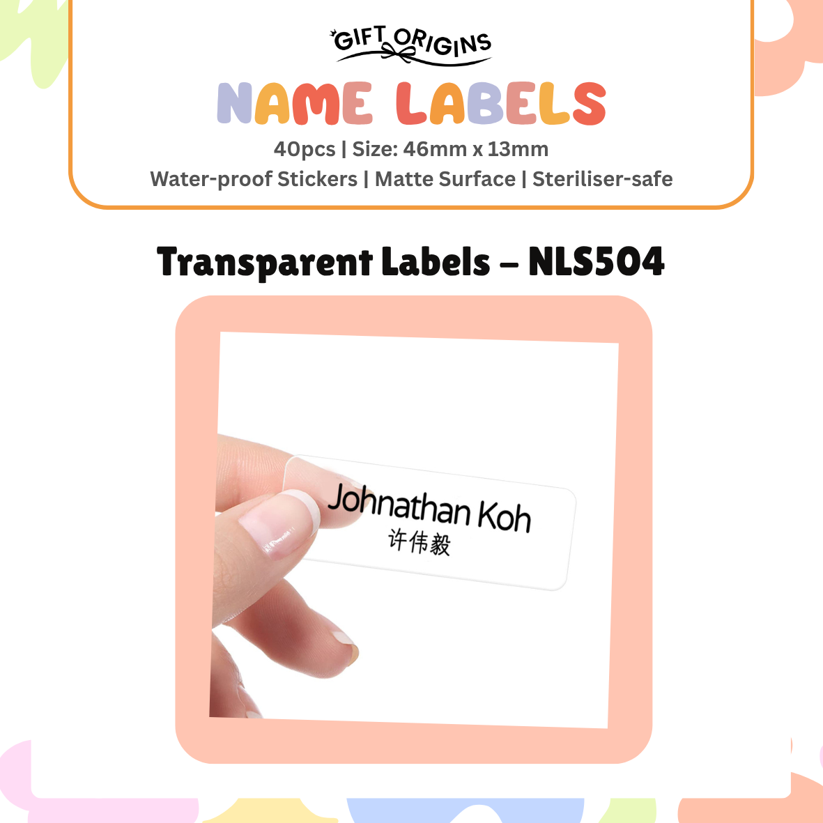 Water-Proof Name Label Stickers