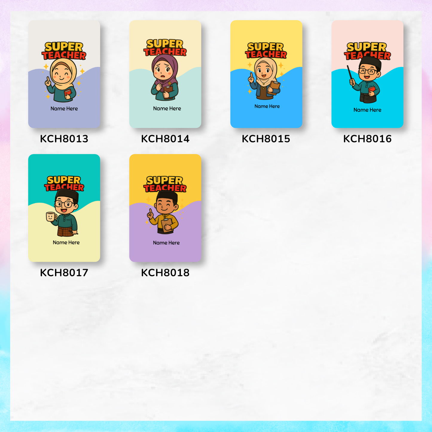 Super Teacher Keychain Card Holders