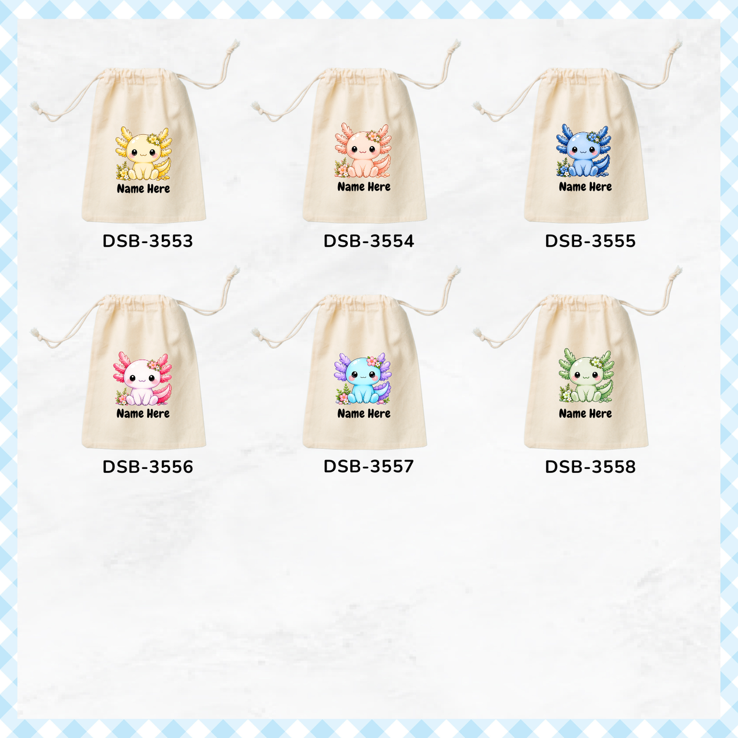 AXOLOTLS Custom Favor Bags
