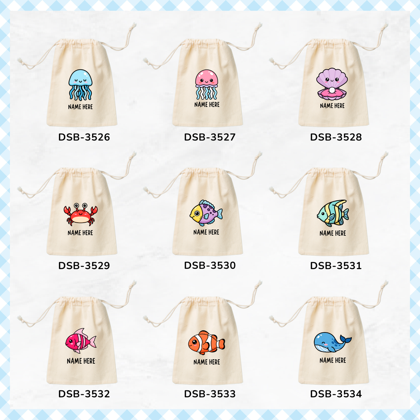 Under the Sea Animals Custom Favor Bags