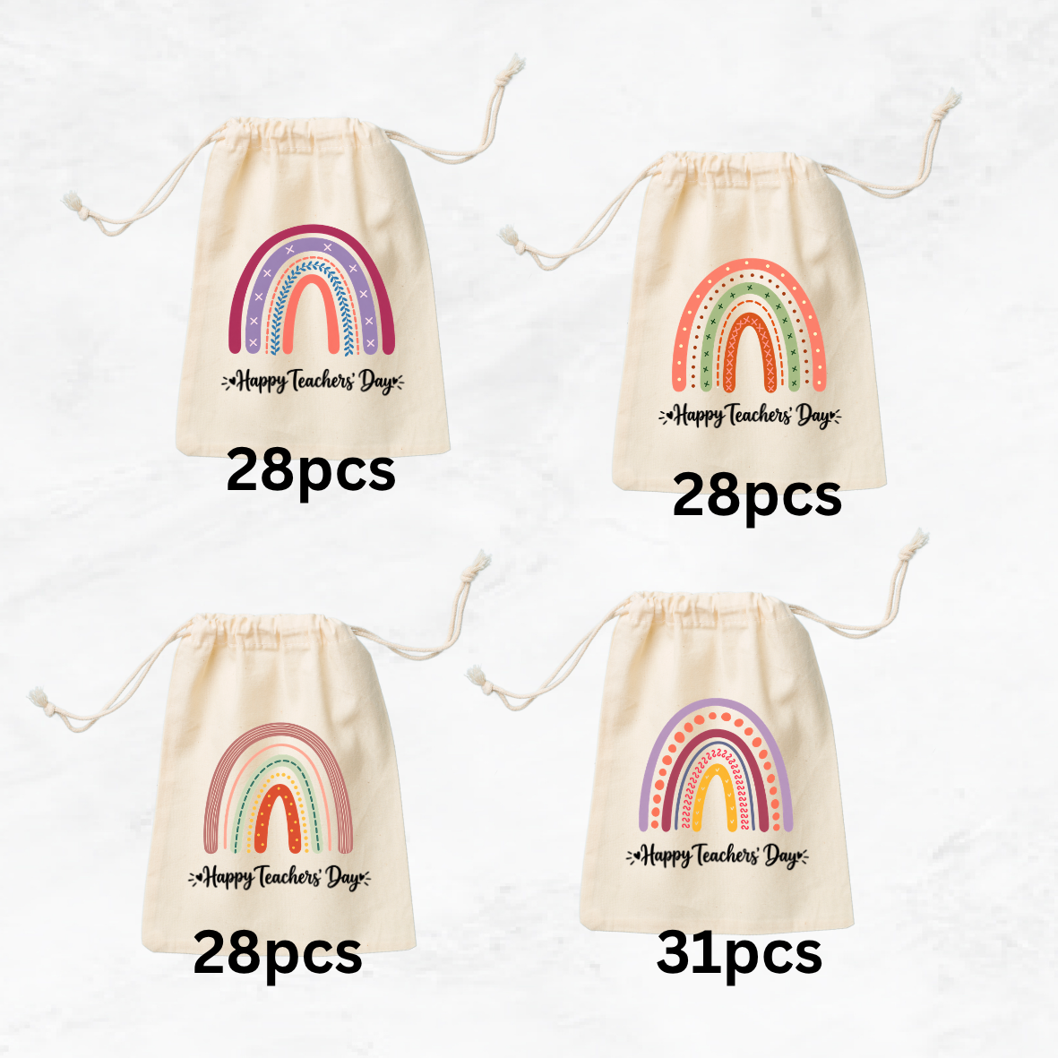 Custom Rainbow Drawstring Bag