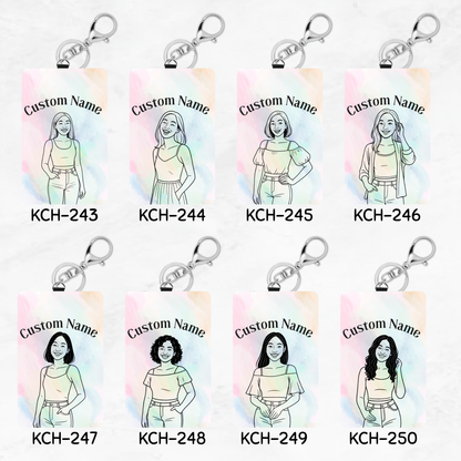 Hand-Drawn Chibi Keychain Card Holders