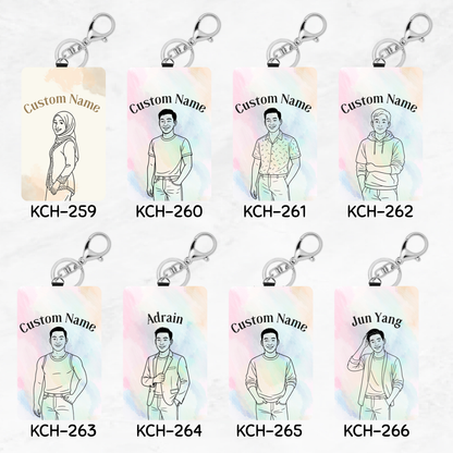 Hand-Drawn Chibi Keychain Card Holders