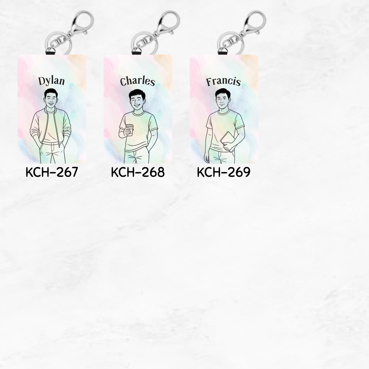 Hand-Drawn Chibi Keychain Card Holders