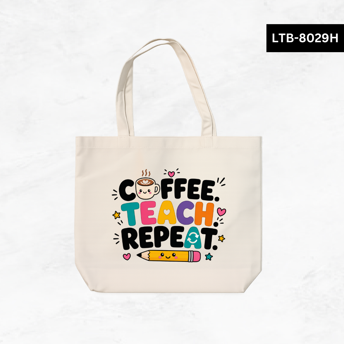 Horizontal Canvas Tote Bag - Teacher Vibes