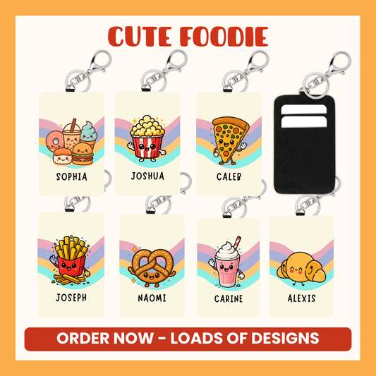Cute Foodie Keychain Card Holders