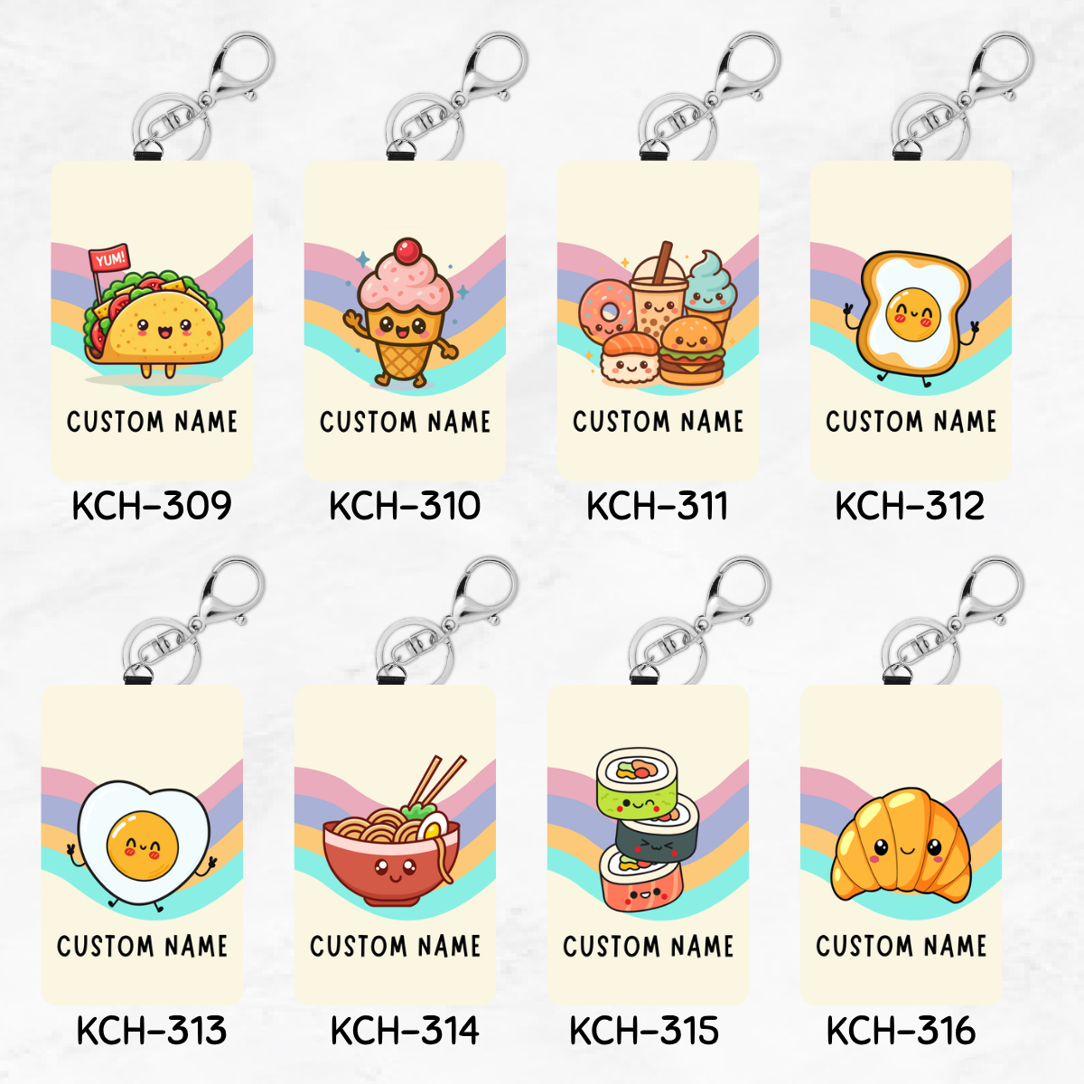 Cute Foodie Keychain Card Holders