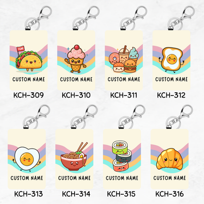 Cute Foodie Keychain Card Holders