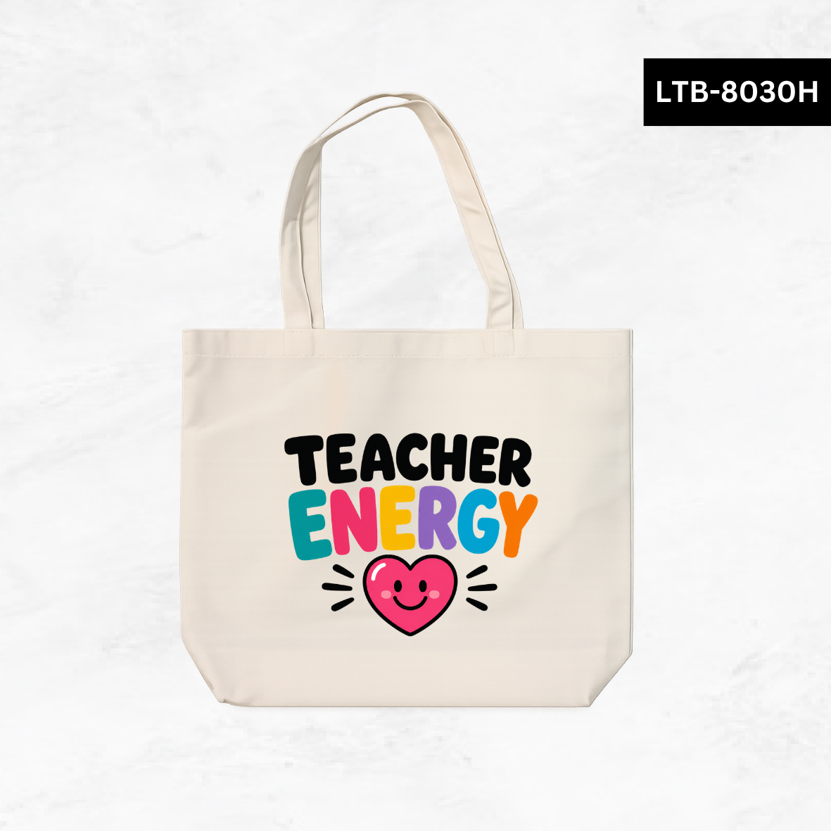 Horizontal Canvas Tote Bag - Teacher Vibes
