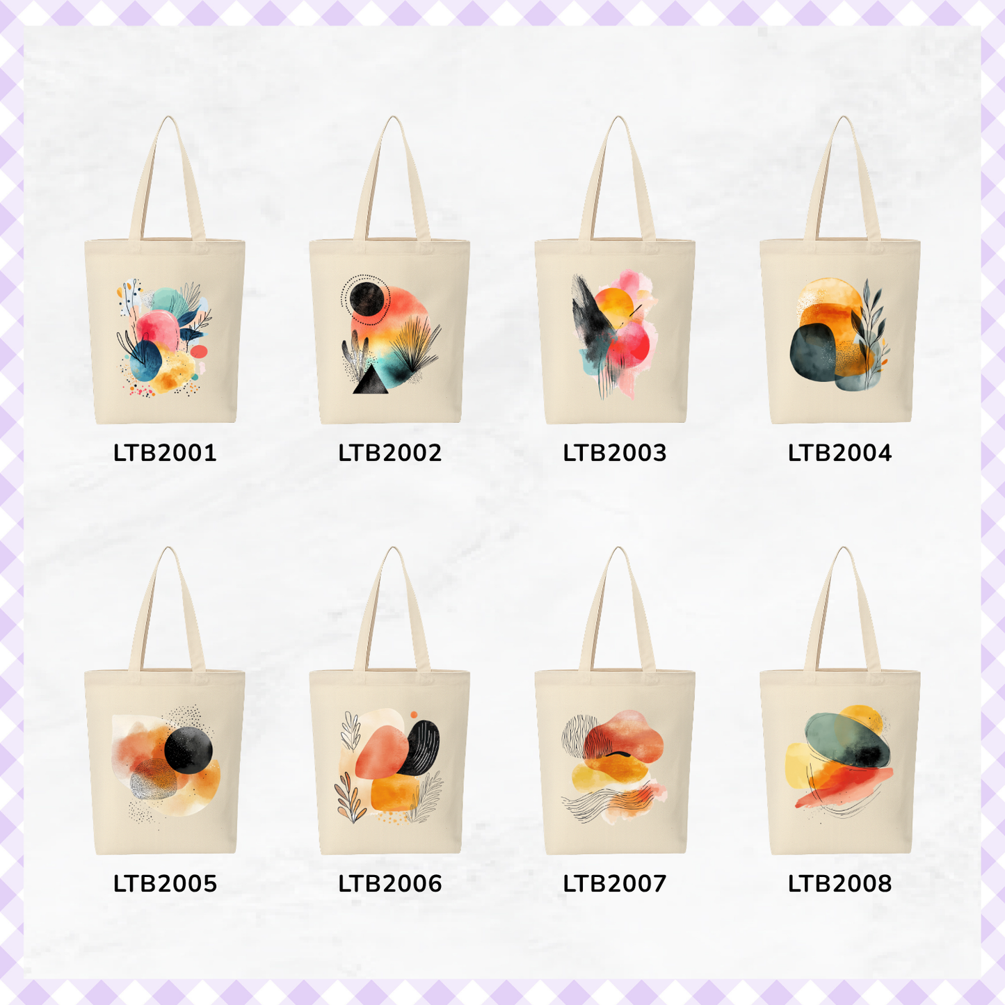Canvas A4 Tote Bag - Abstract Shapes