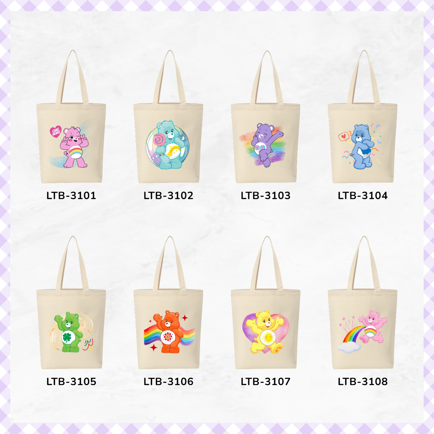 Canvas A4 Tote Bag - Care Bear