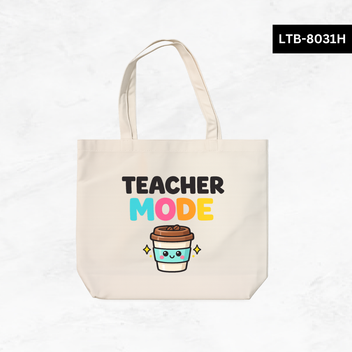 Horizontal Canvas Tote Bag - Teacher Vibes