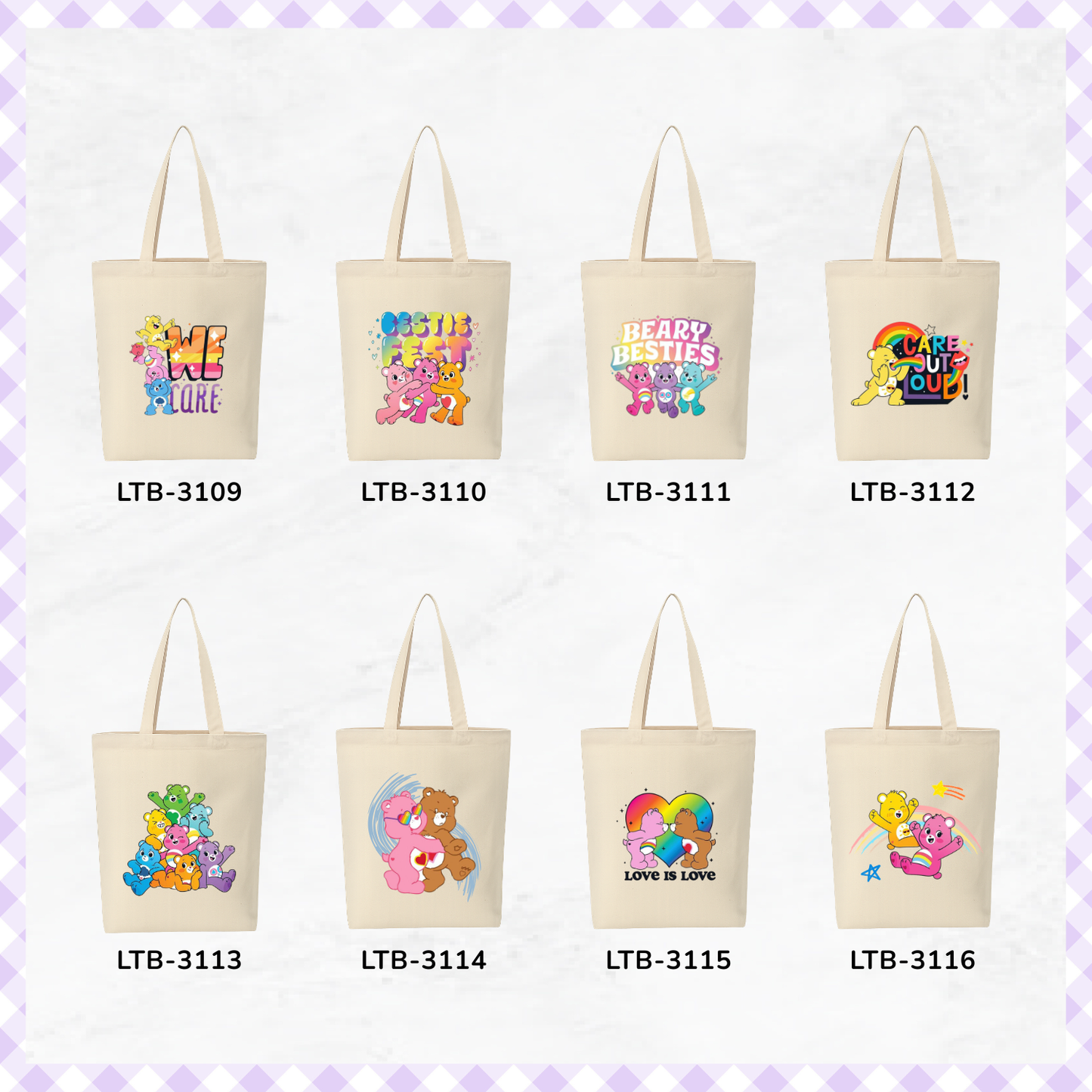 Canvas A4 Tote Bag - Care Bear
