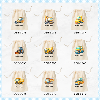 Construction Trucks Custom Favor Bags
