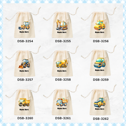 Construction Trucks Custom Favor Bags