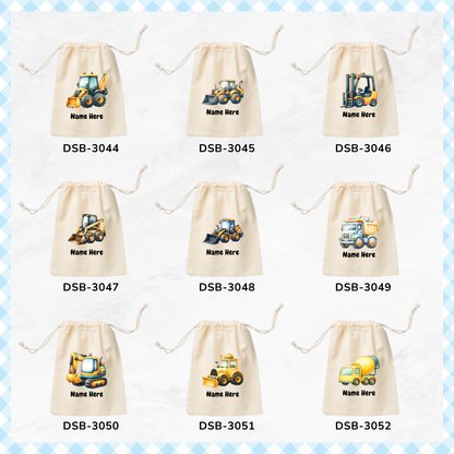 Construction Trucks Custom Favor Bags