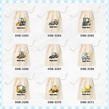 Construction Trucks Custom Favor Bags