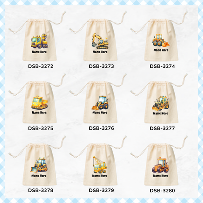 Construction Trucks Custom Favor Bags