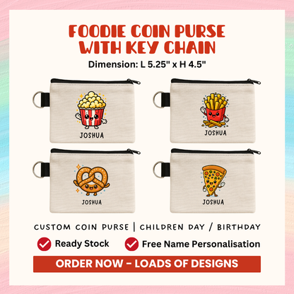 Custom Keyring Coin Purse - Foodie Series