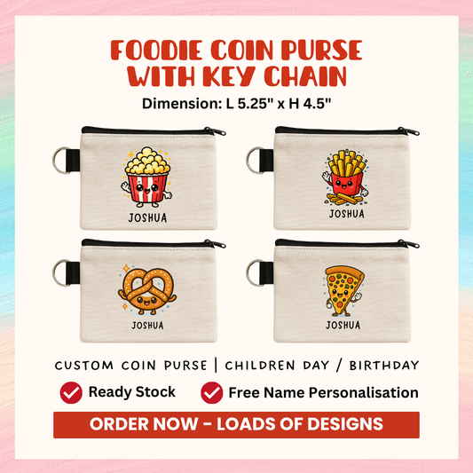Custom Keyring Coin Purse - Foodie Series