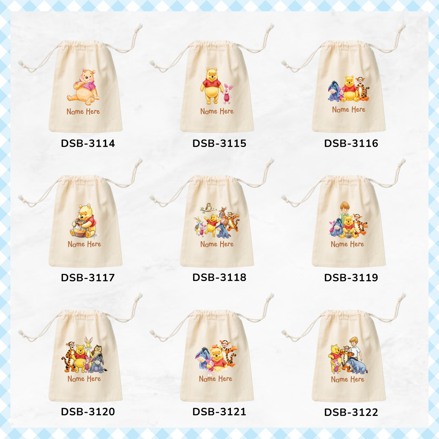 Winnie Pooh & Friends Custom Favor Bags