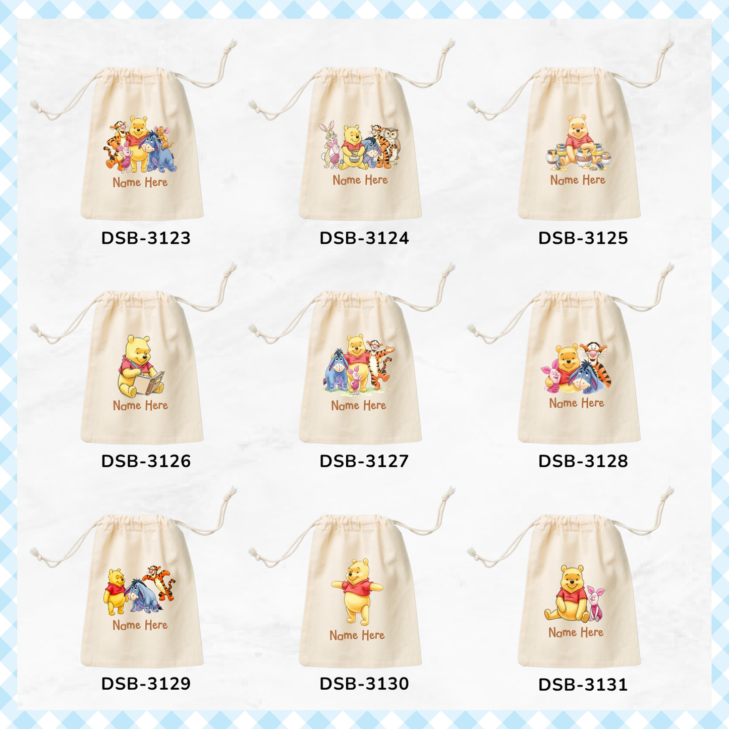 Winnie Pooh & Friends Custom Favor Bags