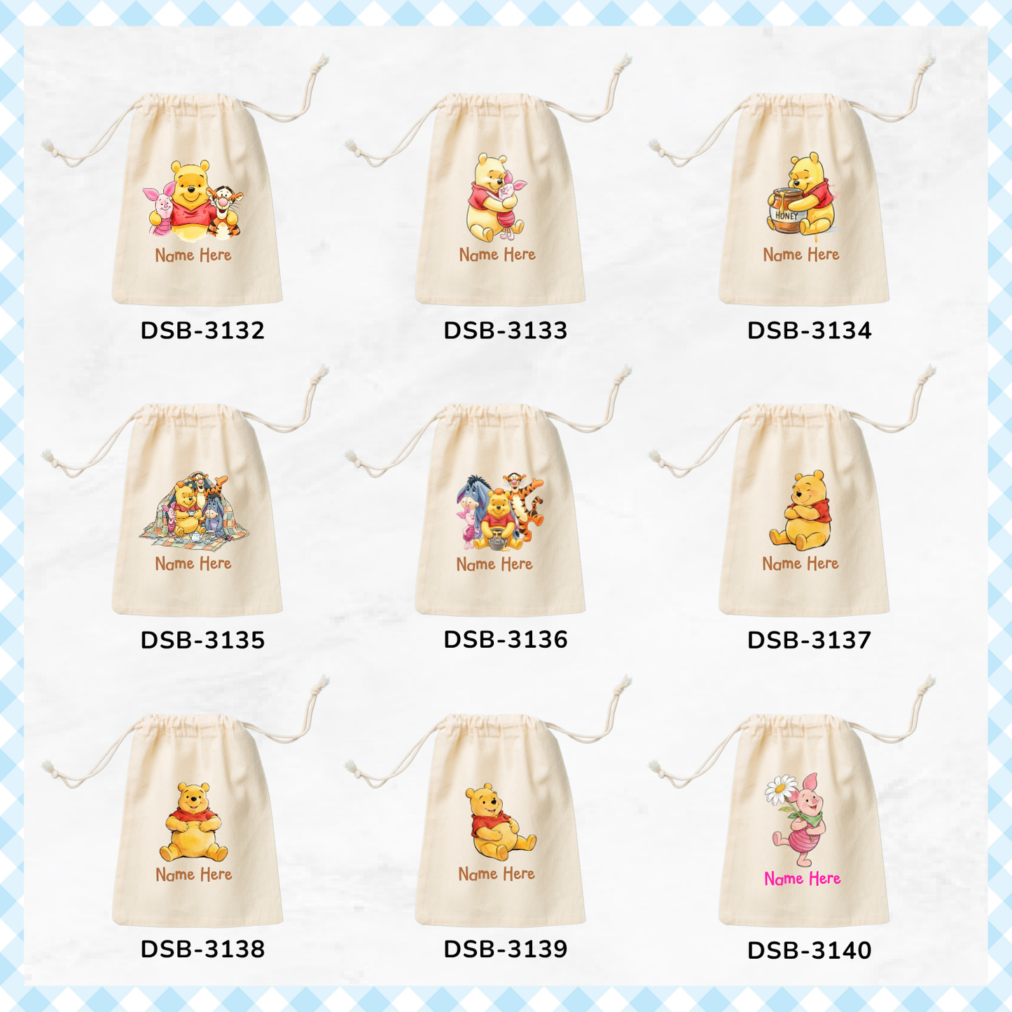 Winnie Pooh & Friends Custom Favor Bags