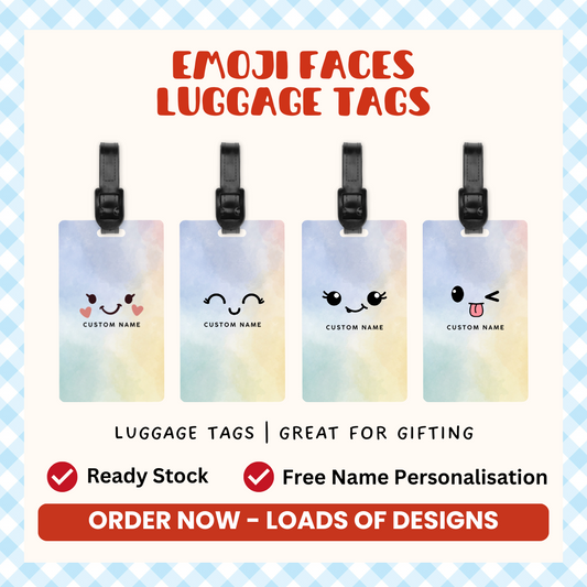Emoji Faces Luggage Tag