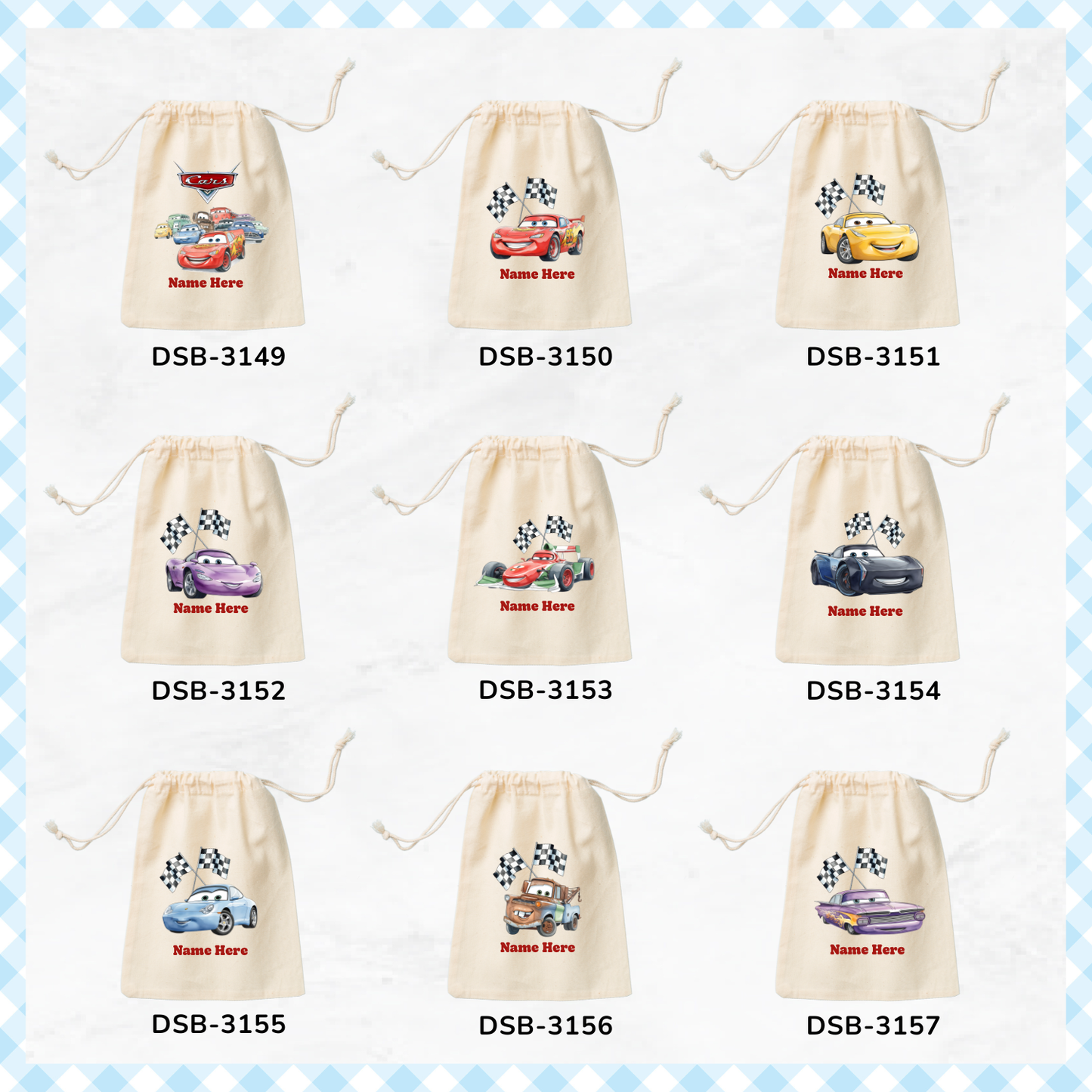Cars Custom Favor Bags