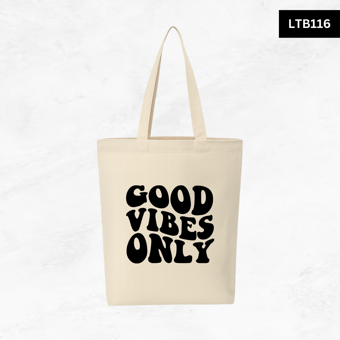 Canvas A4 Tote Bag - Smiley Good Vibes