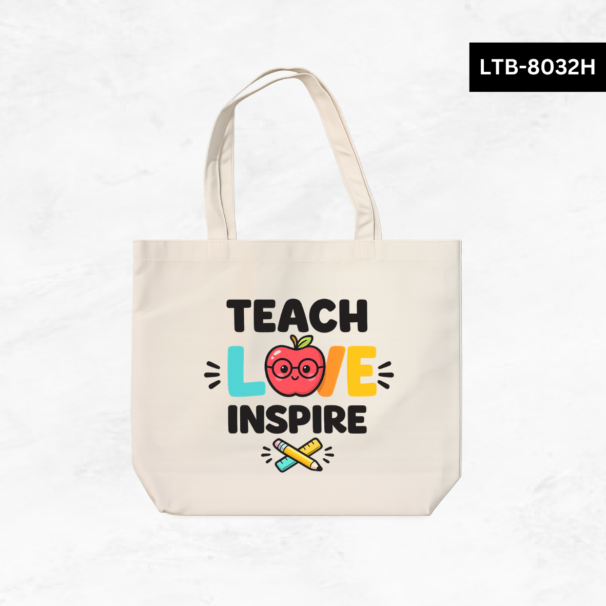 Horizontal Canvas Tote Bag - Teacher Vibes