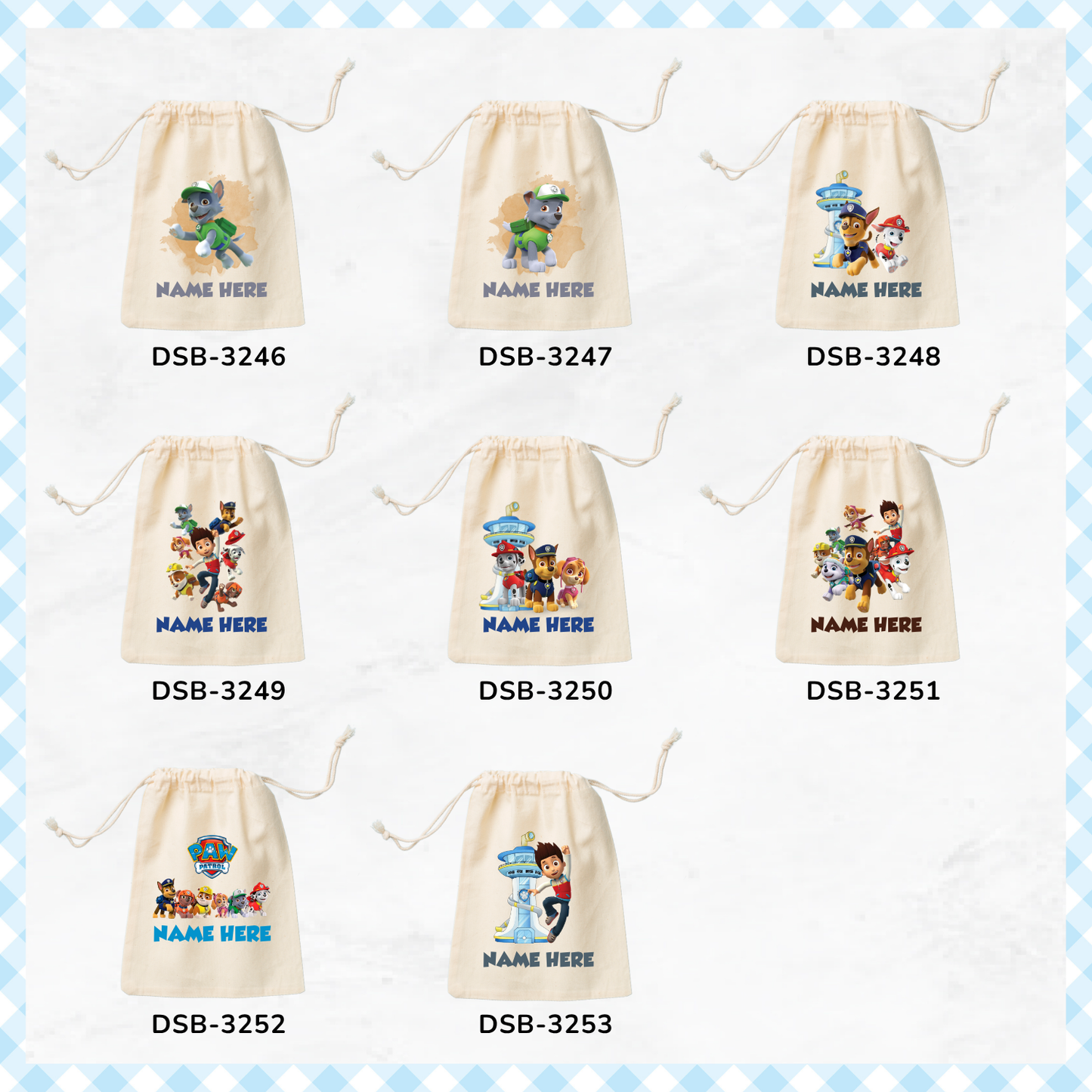 Paw Petrol Custom Favor Bags