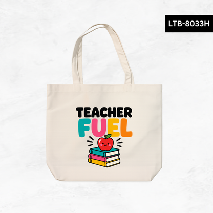 Horizontal Canvas Tote Bag - Teacher Vibes