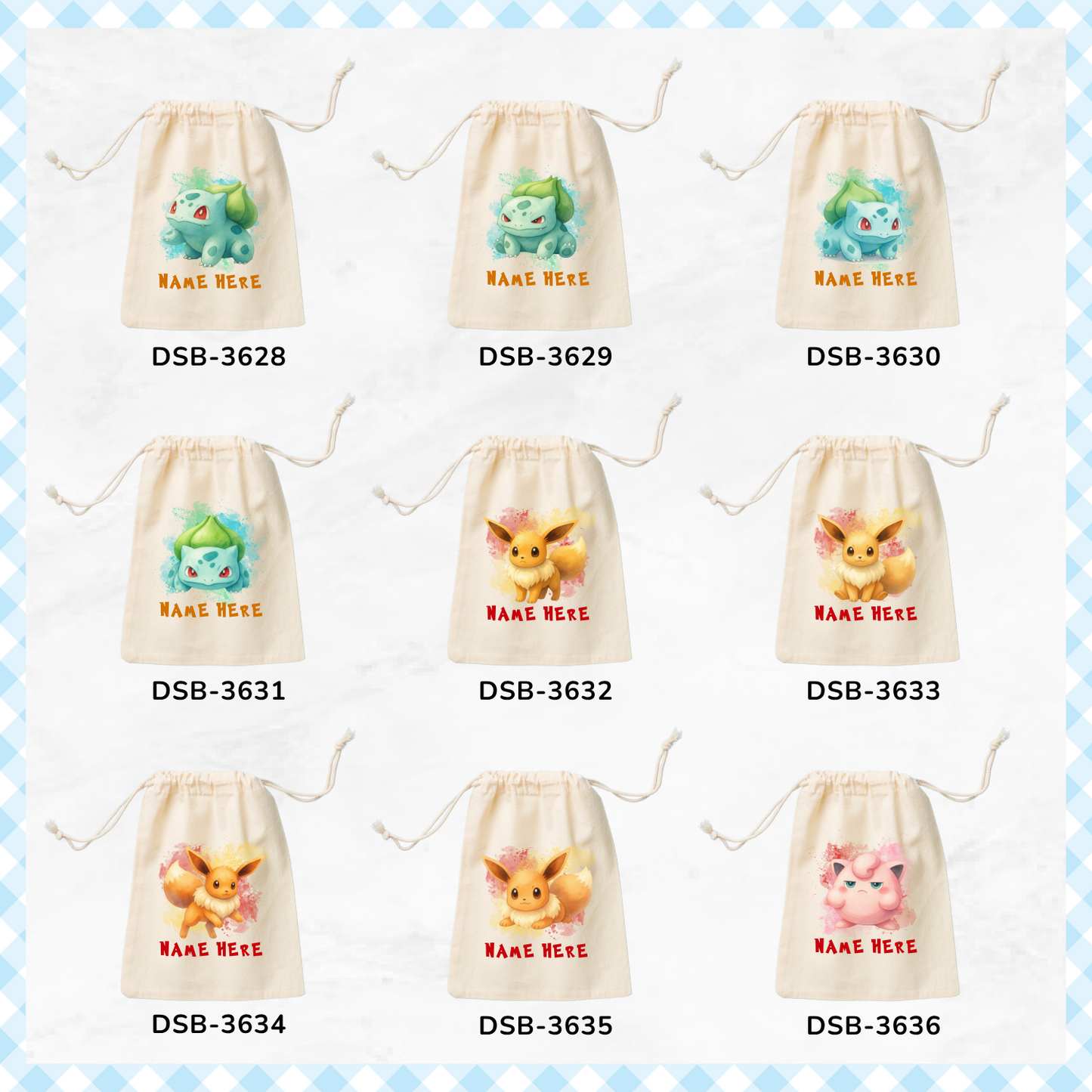 Pokemon Custom Favor Bags