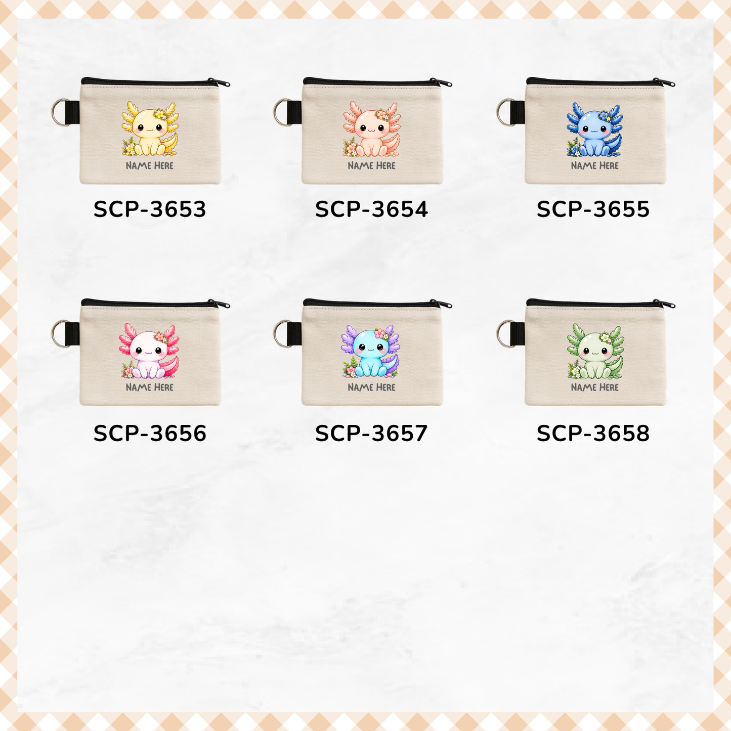 Pastel Axolotl - Keyring Coin Purse