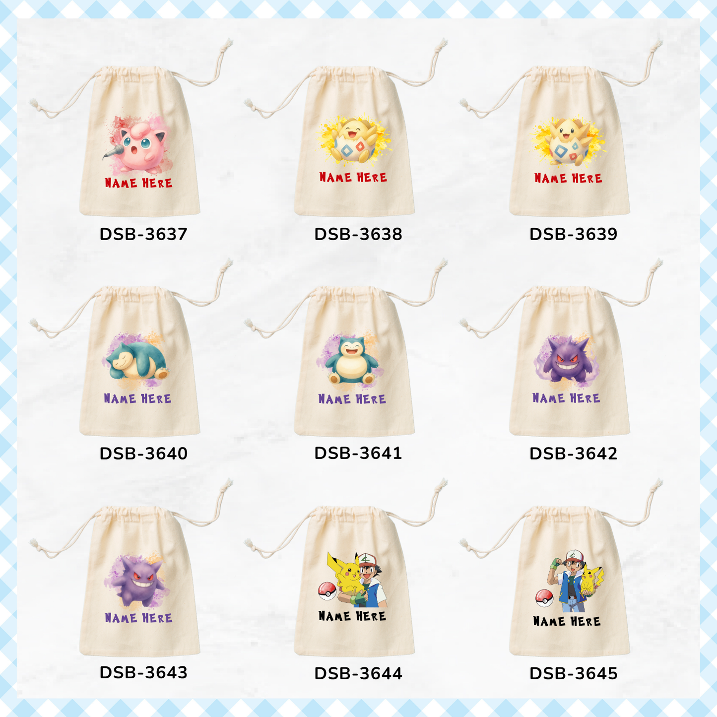 Pokemon Custom Favor Bags