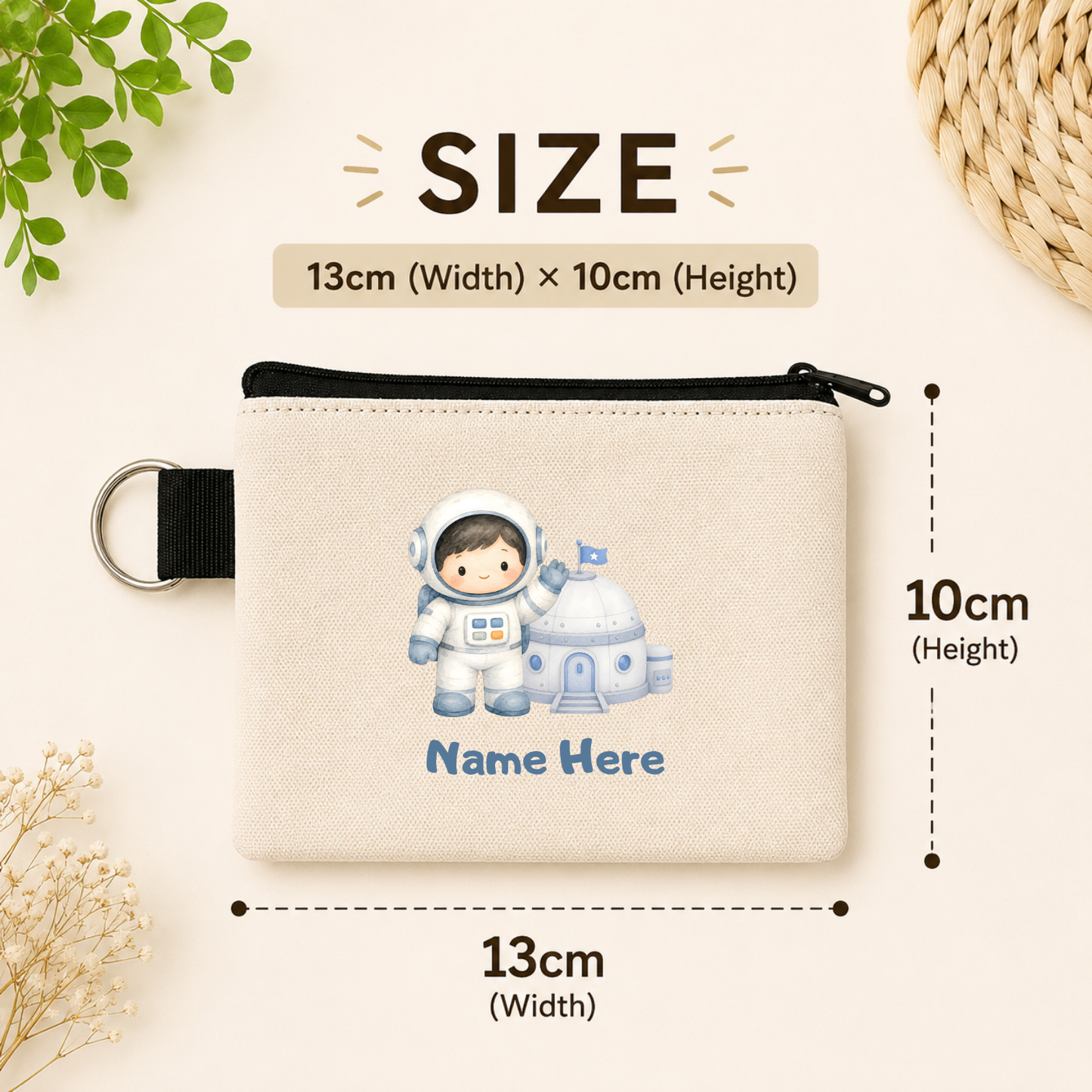 Water colour Astronaut - Keyring Coin Purse