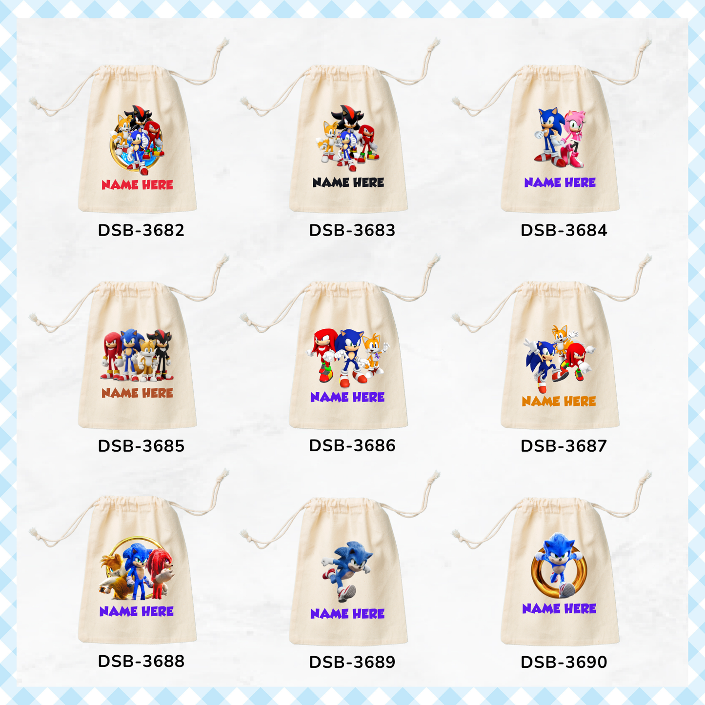 Super Sonic Custom Favor Bags