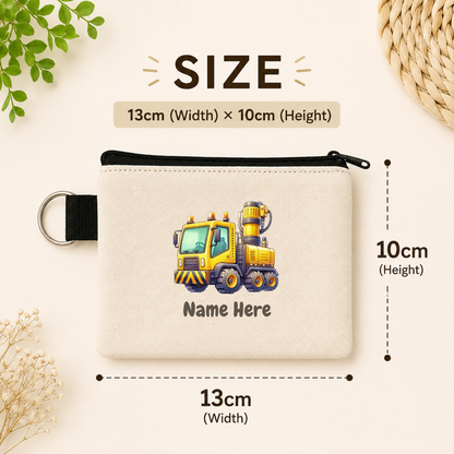 Construction Trucks - Keyring Coin Purse