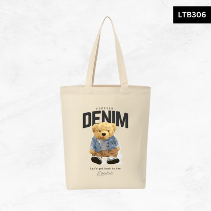 Canvas A4 Tote Bag - Bear Club
