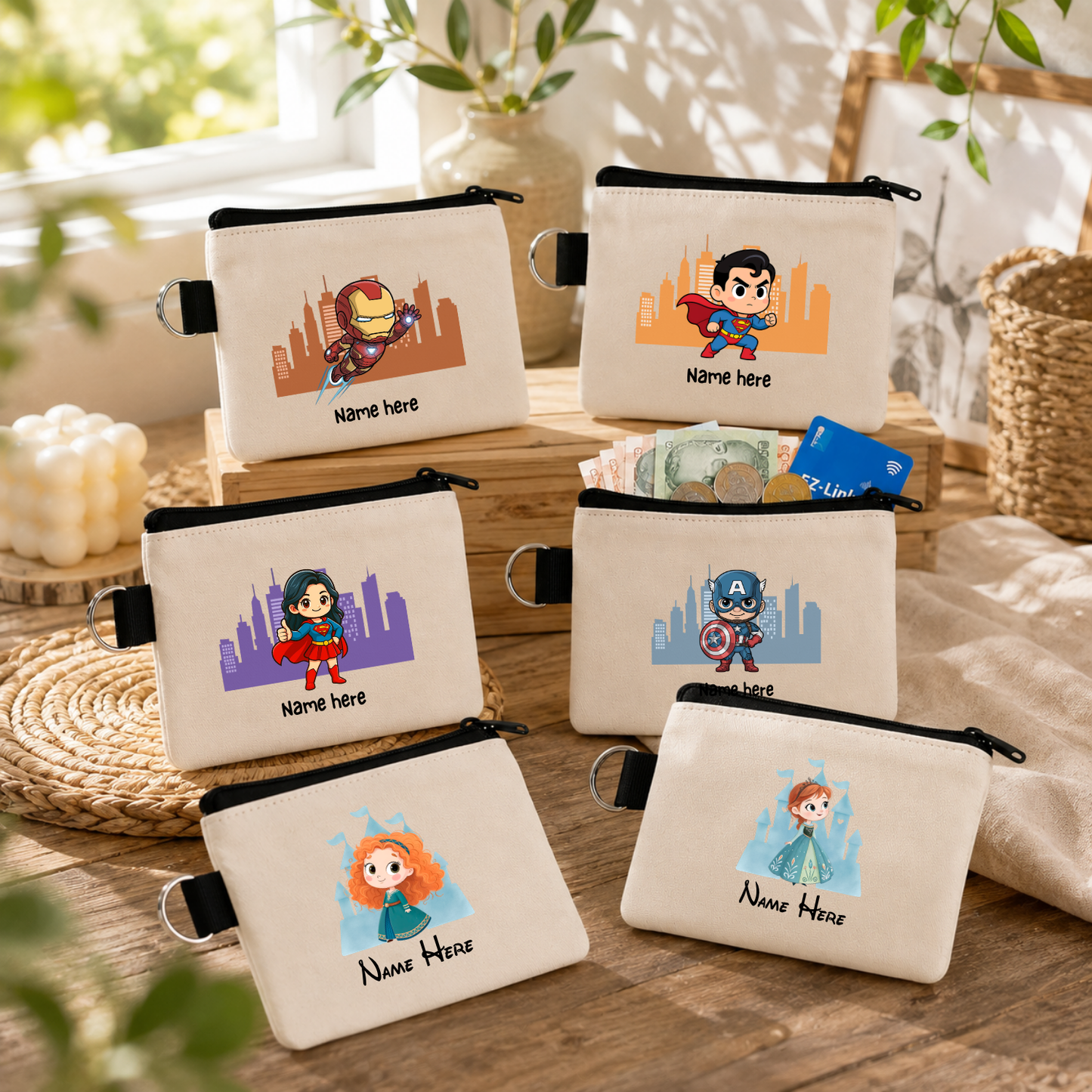 Princess & Superheroes - Keyring Coin Purse