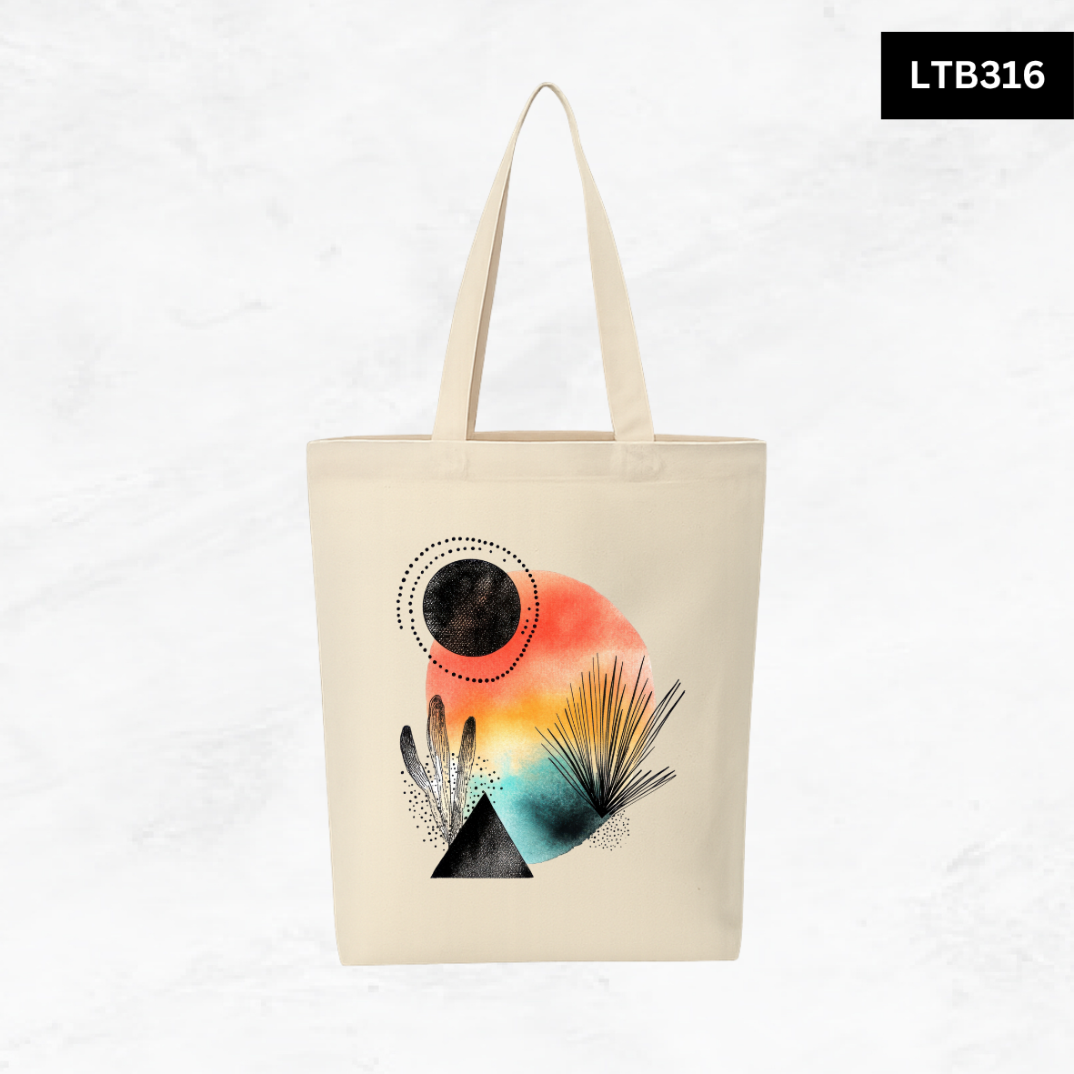 Canvas A4 Tote Bag - Abstract Shapes